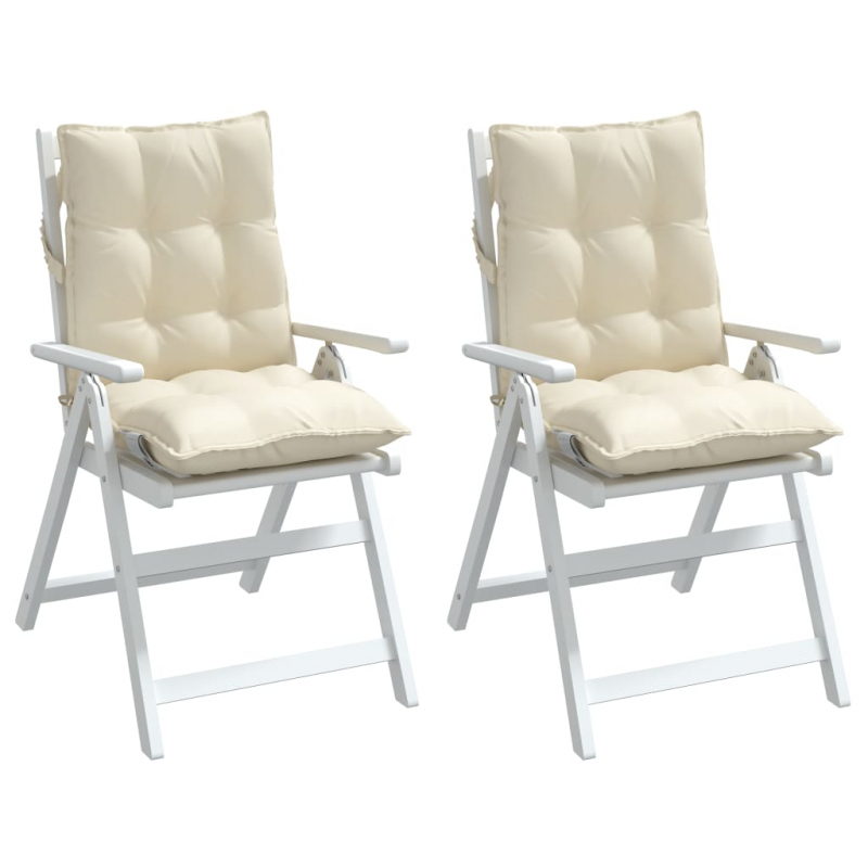 Niedriglehner-Auflagen 2 Stk. Creme Oxford-Gewebe