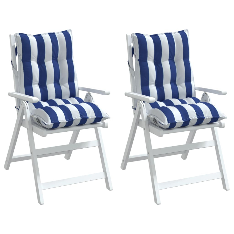 Niedriglehner-Auflagen 2 Stk. Blau Weiß Gestreift Oxford-Gewebe