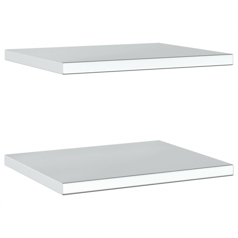 Wandregale 2 Stk. 50x40x3 cm Silbern Edelstahl
