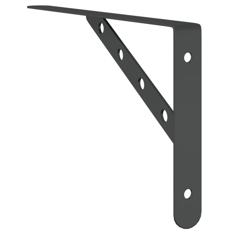 Regalträger 4 Stk. 30x2,5x15,5 cm Schwarz Edelstahl