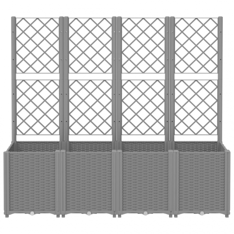 Pflanzkübel mit Rankgitter Hellgrau 160x40x140 cm PP