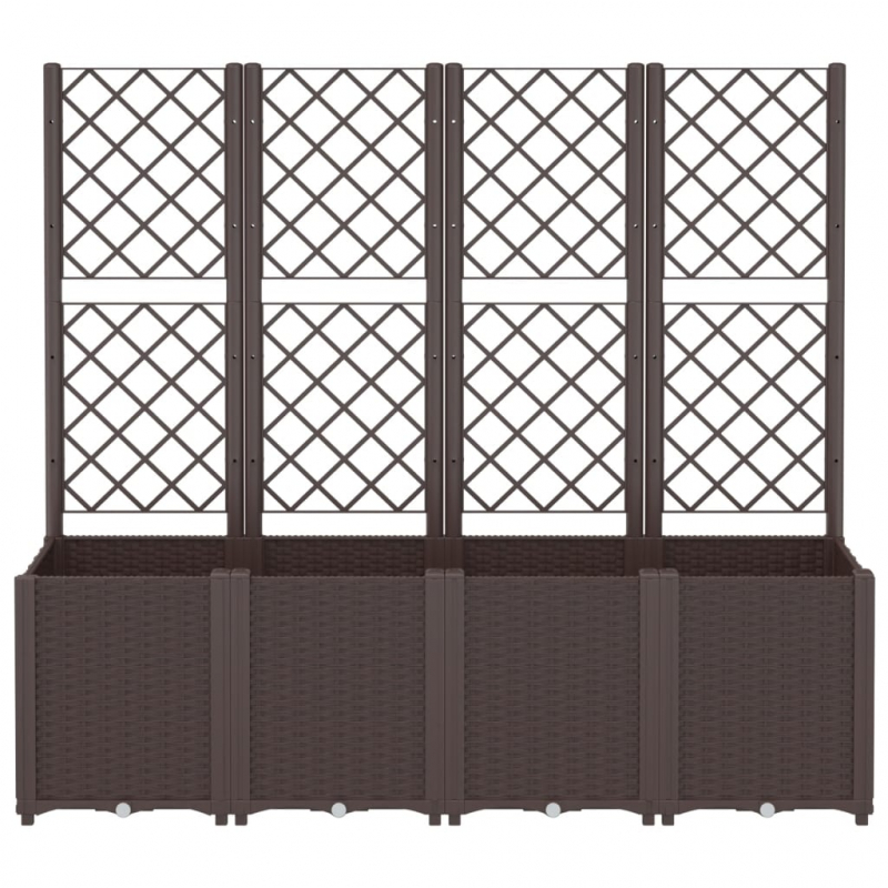 Pflanzkübel mit Rankgitter Braun 160x40x140 cm PP