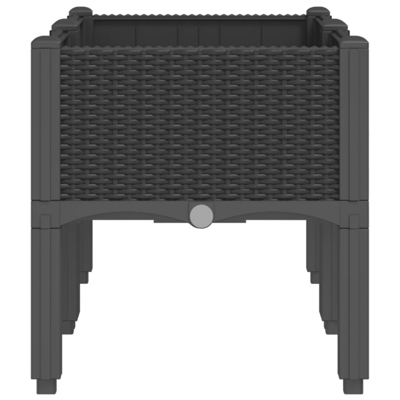 Pflanzkasten mit Beinen Schwarz 80x40x42 cm PP