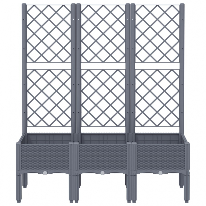 Pflanzkübel mit Rankgitter Blaugrau 120x40x142 cm PP