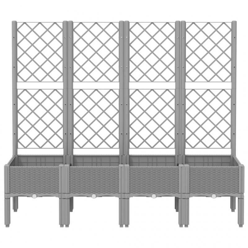 Pflanzkübel mit Rankgitter Hellgrau 160x40x142 cm PP