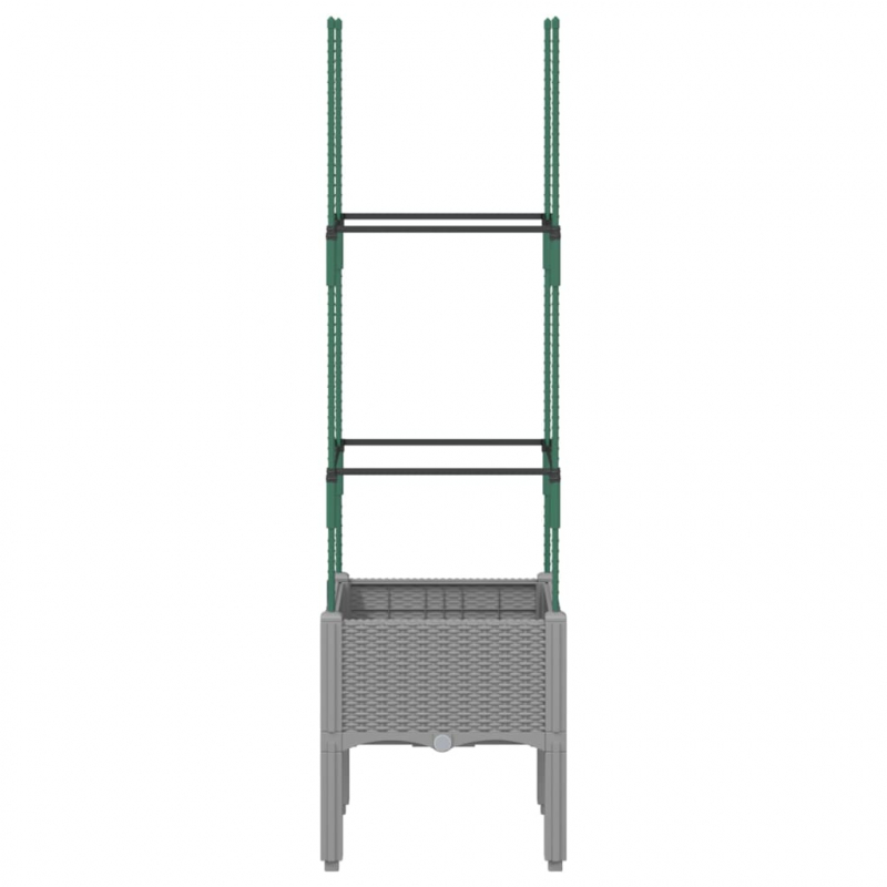 Pflanzkübel mit Rankgitter Hellgrau 40x40x142,5 cm PP