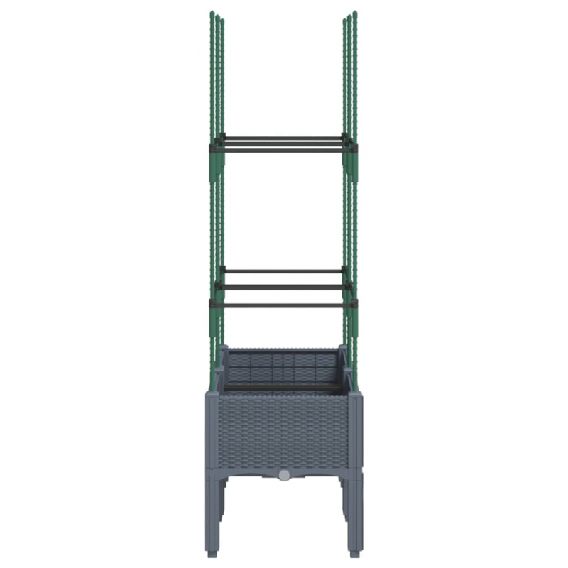 Pflanzkübel mit Rankgitter Blaugrau 80x40x142,5 cm PP