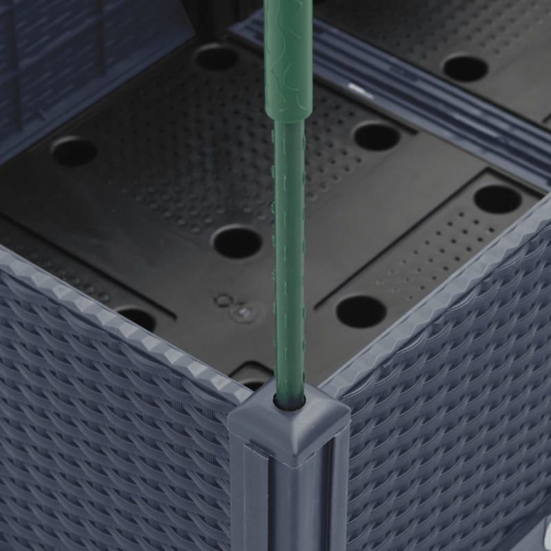 Pflanzkübel mit Rankgitter Blaugrau 80x40x142,5 cm PP