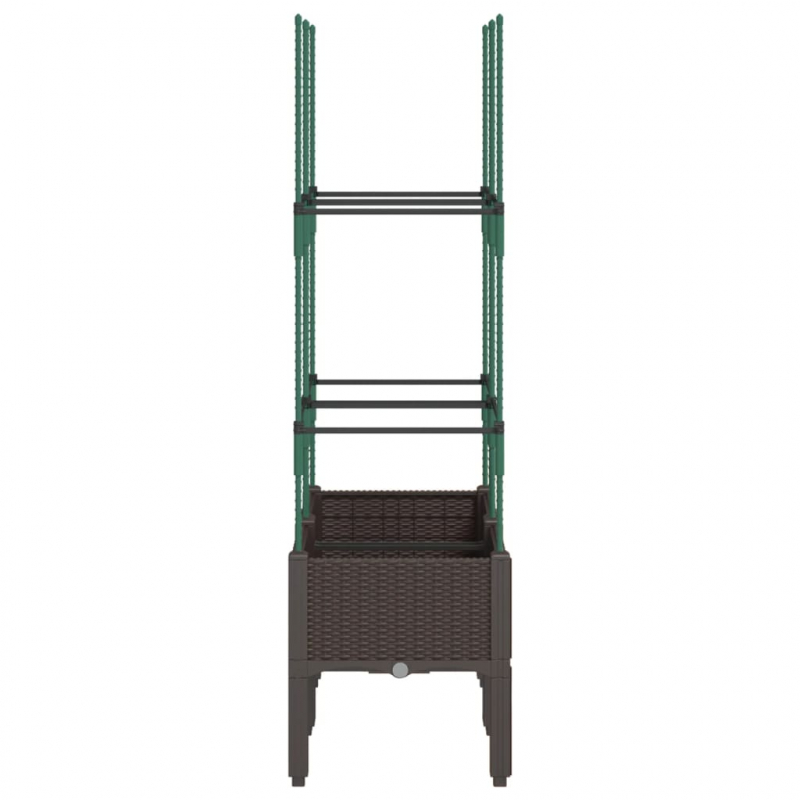 Pflanzkübel mit Rankgitter Braun 80x40x142,5 cm PP