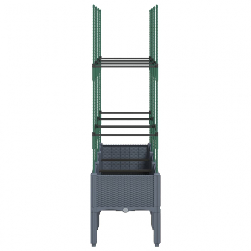 Pflanzkübel mit Rankgitter Blaugrau 120x40x142,5 cm PP