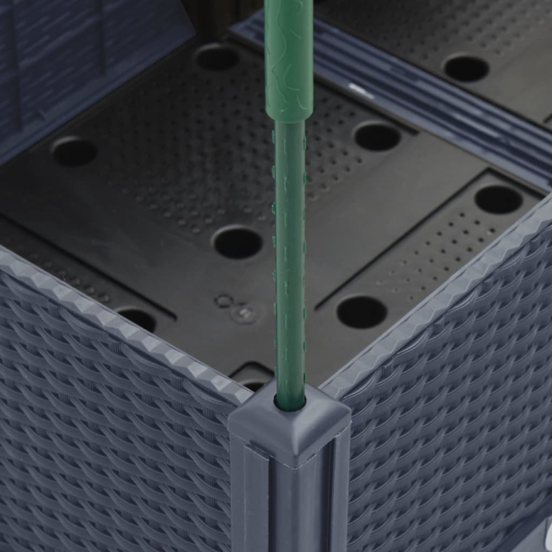 Pflanzkübel mit Rankgitter Blaugrau 120x40x142,5 cm PP