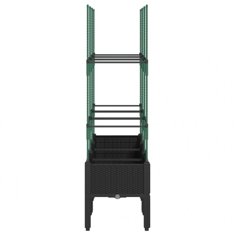 Pflanzkübel mit Rankgitter Schwarz 120x40x142,5 cm PP