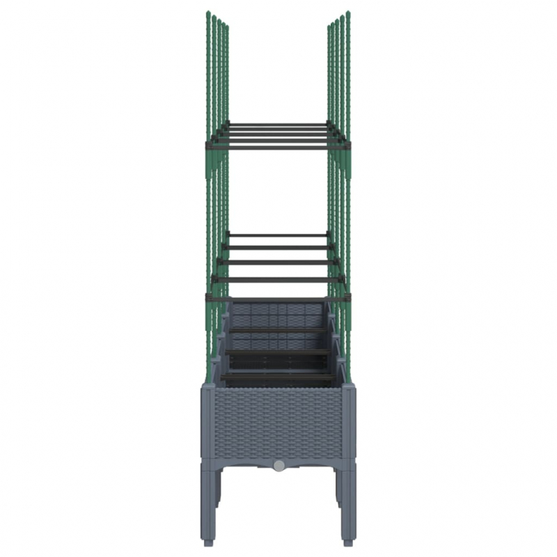 Pflanzkübel mit Rankgitter Blaugrau 160x40x142,5 cm PP