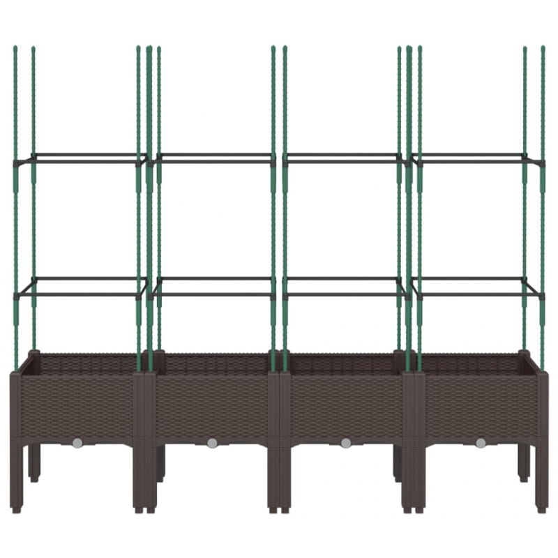 Pflanzkübel mit Rankgitter Braun 160x40x142,5 cm PP