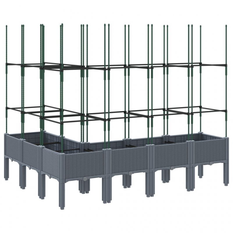 Pflanzkübel mit Rankgitter Blaugrau 160x120x142,5 cm PP