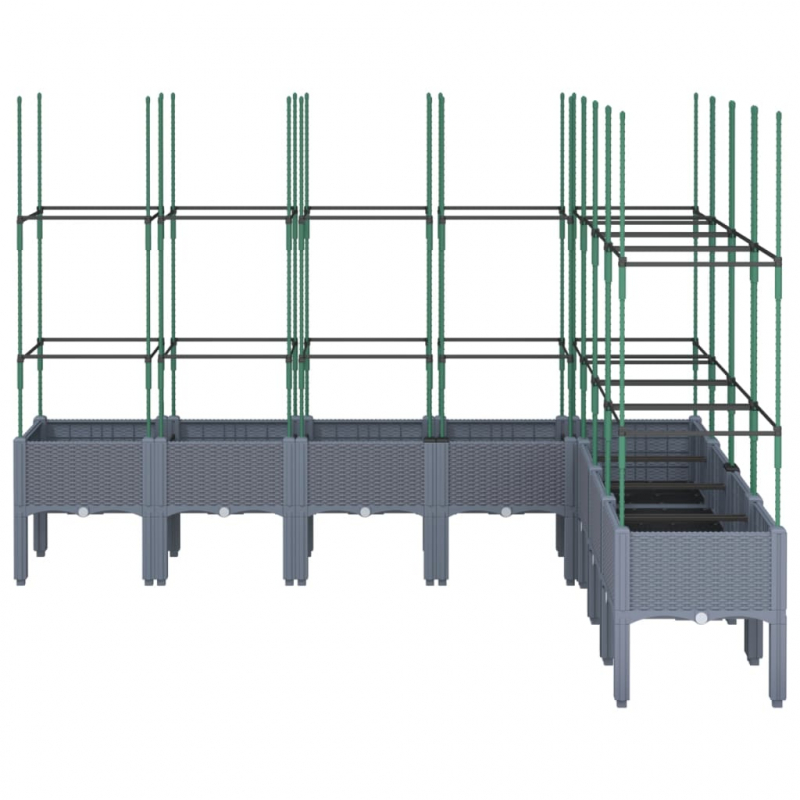 Pflanzkübel mit Rankgitter Blaugrau 200x160x142,5 cm PP