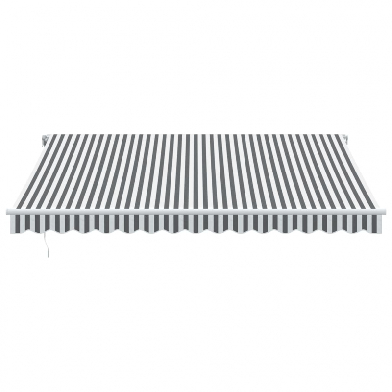 Markise Manuell mit LED Anthrazit & Weiß 400x300 cm