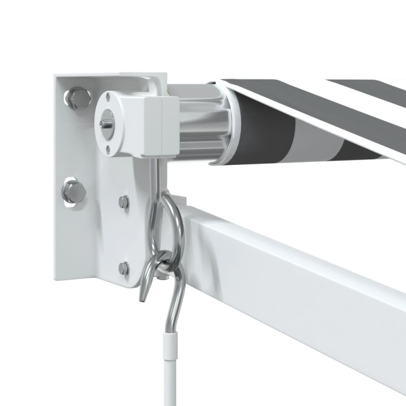 Markise Einziehbar Anthrazit und Weiß 5x3 m Stoff und Aluminium