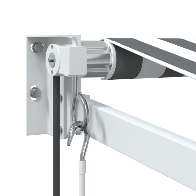 Markise Einziehbar Anthrazit & Weiß 3,5x2,5 m Stoff & Aluminium