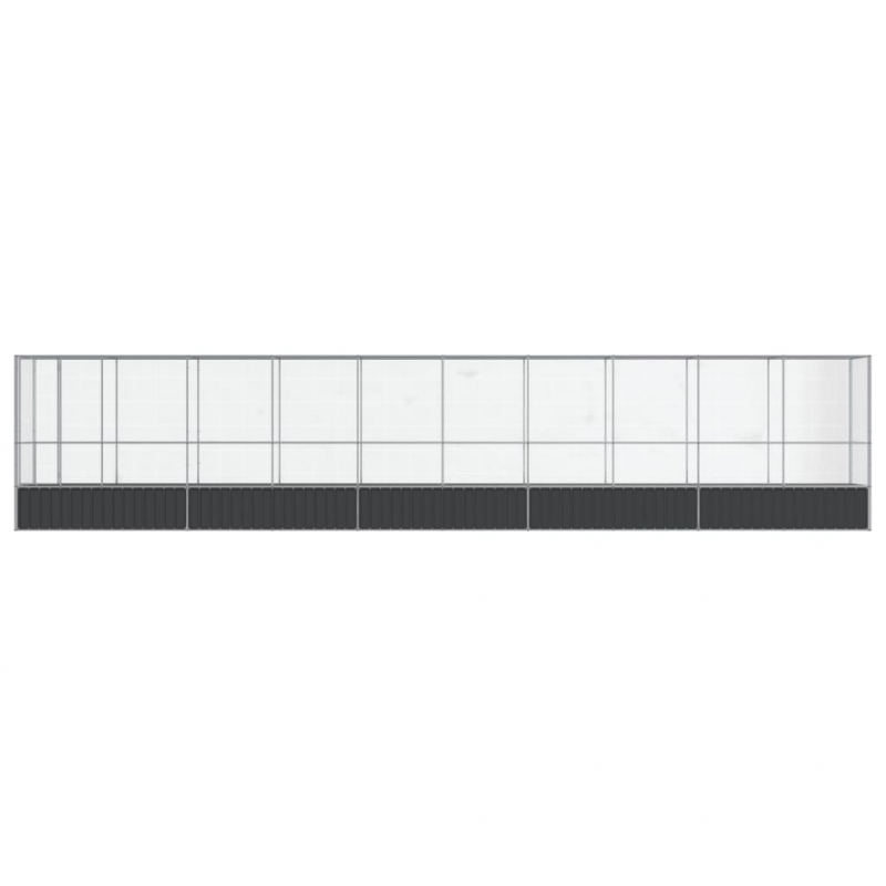 Voliere mit Erweiterung Silbern 1042,5x107x212 cm Stahl