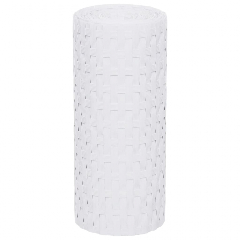 Balkon-Sichtschutze 10 Stk. Weiß 255x19 cm Poly Rattan