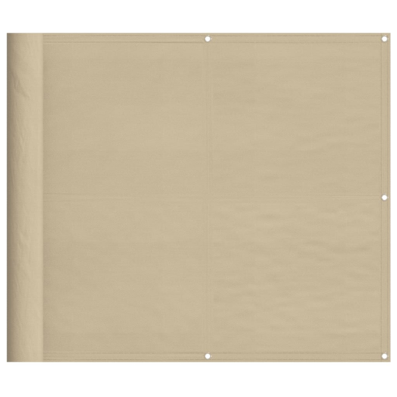 Balkon-Sichtschutz Beige 90x1000 cm 100 % Polyester-Oxford