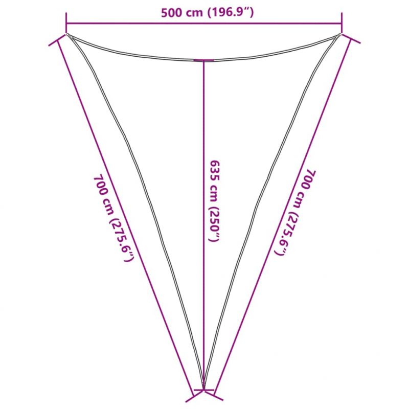 Sonnensegel Sandfarbe 5x7x7 m 100% Polyester Oxford