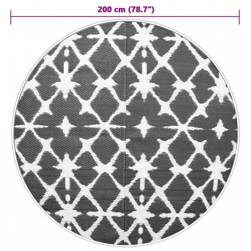 Outdoor-Teppich ARAKIL Blau und Weiß Ø200 cm PP