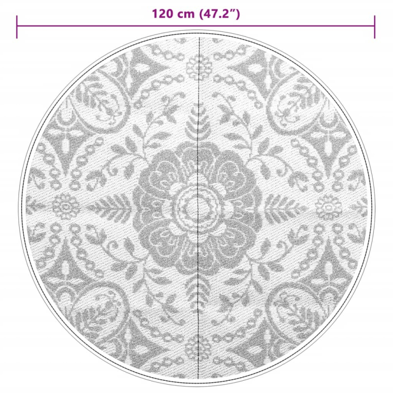 Outdoor-Teppich ARAKIL Hellgrau Ø120 cm PP