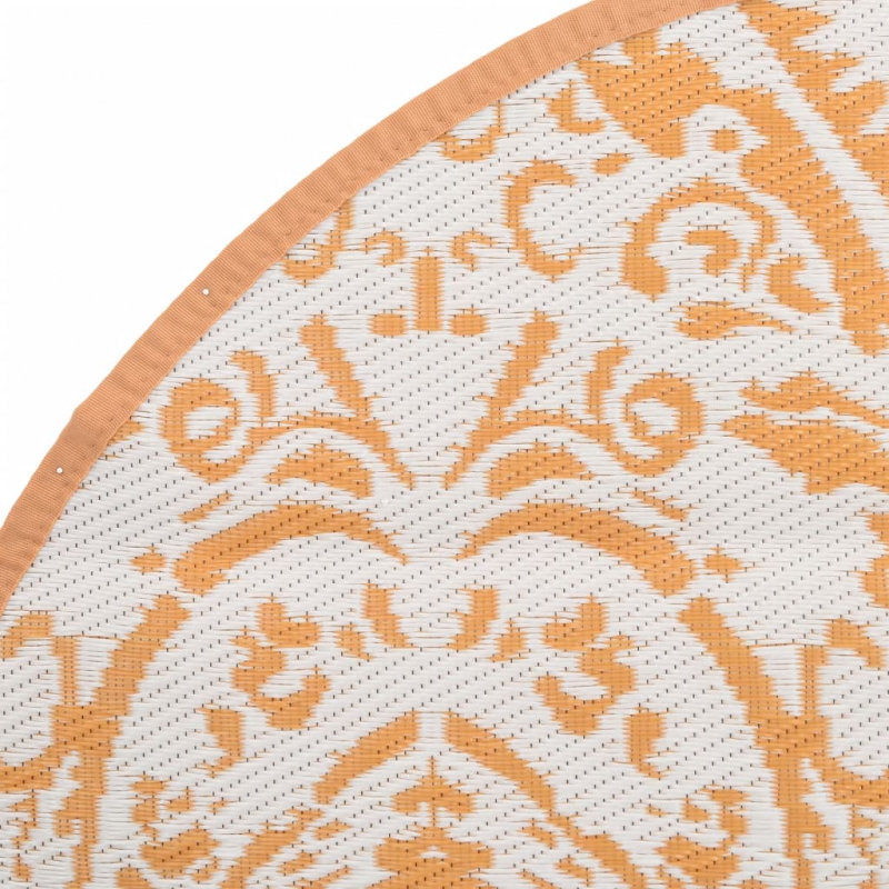 Outdoor-Teppich ARAKIL Orange und Weiß Ø200 cm PP