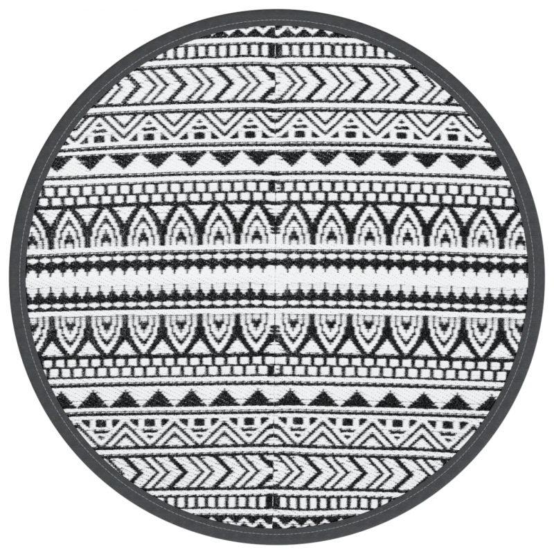 Outdoor-Teppich ARAKIL Schwarz Ø120 cm PP