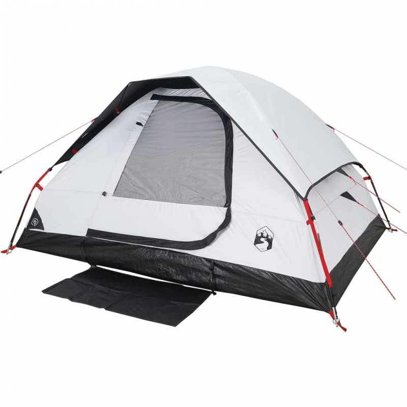 Kuppel-Campingzelt 4 Personen Weiß Dunkel Wasserdicht