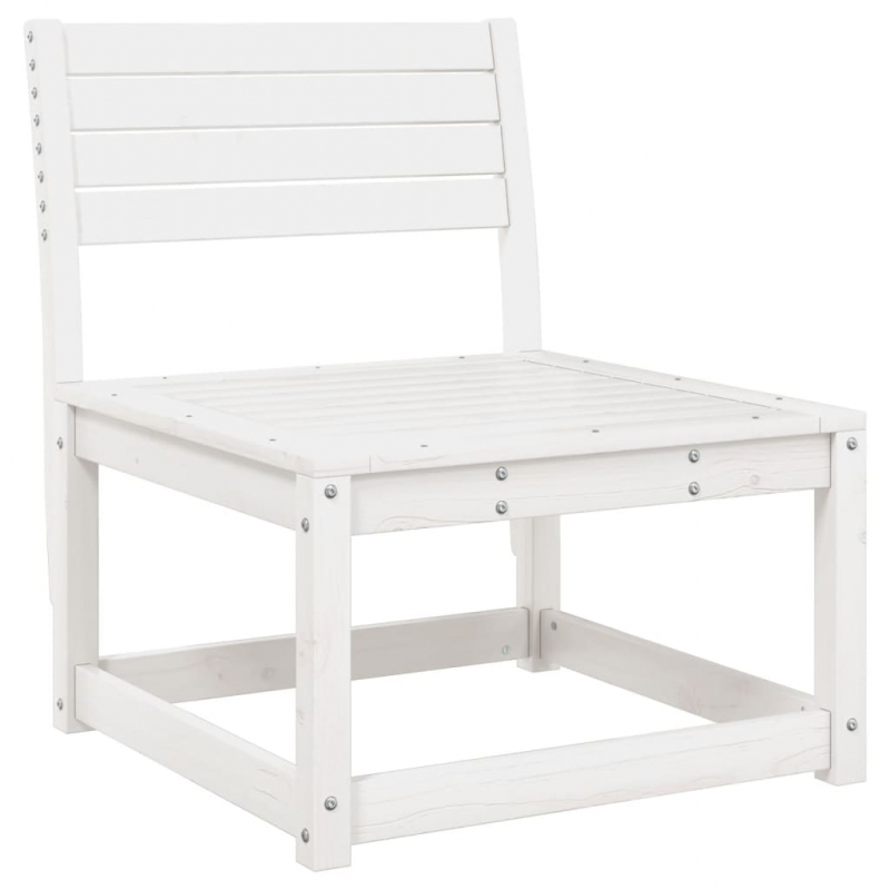 Gartensofa mit Kissen Weiß Massivholz Kiefer