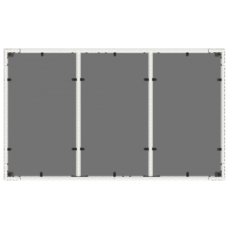 Gartentisch mit Glasplatte Weiß 150x90x75 cm Poly Rattan