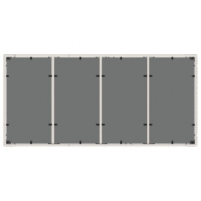 Gartentisch mit Glasplatte Weiß 190x90x75 cm Poly Rattan