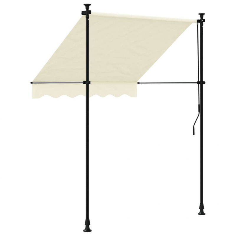 Markise Einziehbar Creme 150x150 cm Stoff und Stahl