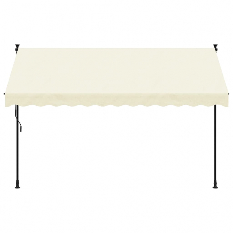 Markise Einziehbar Creme 300x150 cm Stoff und Stahl