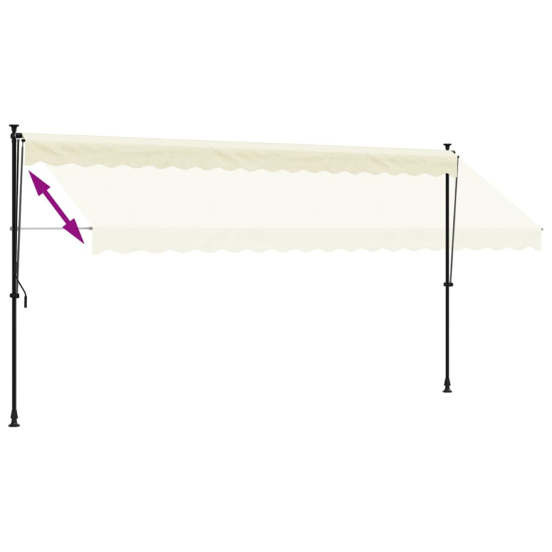Markise Einziehbar Creme 400x150 cm Stoff und Stahl