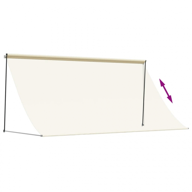 Markise Einziehbar Creme 300x150 cm Stoff und Stahl
