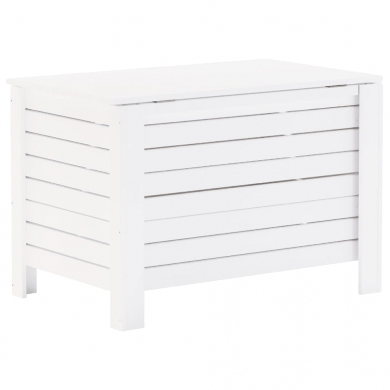 Truhe mit Deckel RANA Weiß 80x49x54 cm Massivholz Kiefer