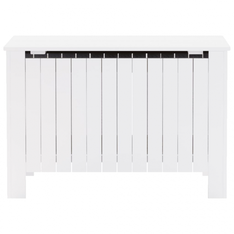 Truhe mit Deckel RANA Weiß 80x49x54 cm Massivholz Kiefer