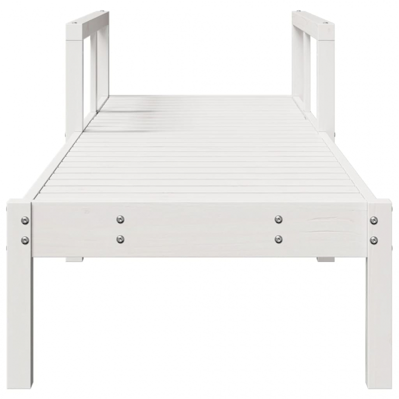 Sonnenliege Weiß 199,5x62x55 cm Massivholz Kiefer