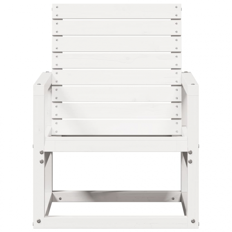 Gartenstuhl Weiß 57,5x63x76 cm Massivholz Kiefer