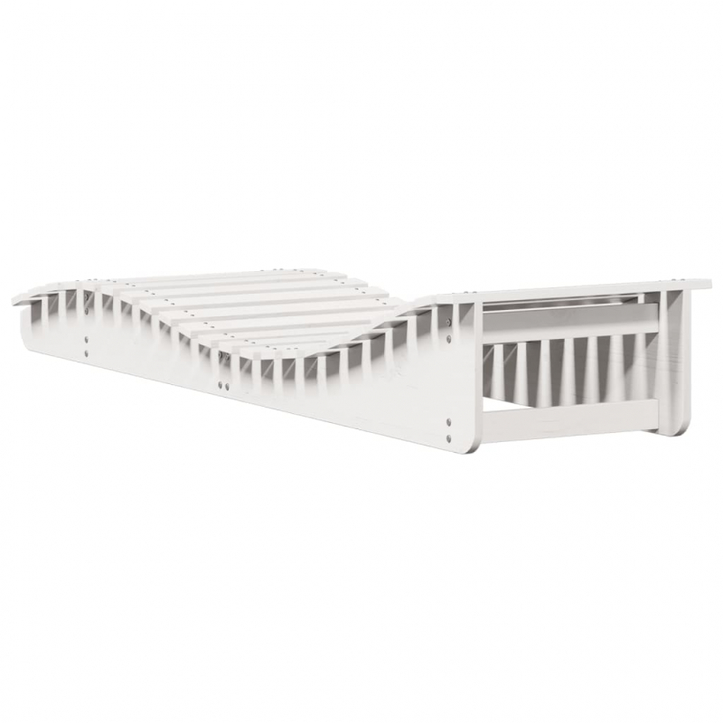 Sonnenliegen 2 Stk. Weiß 205x60x31,5 cm Massivholz Kiefer