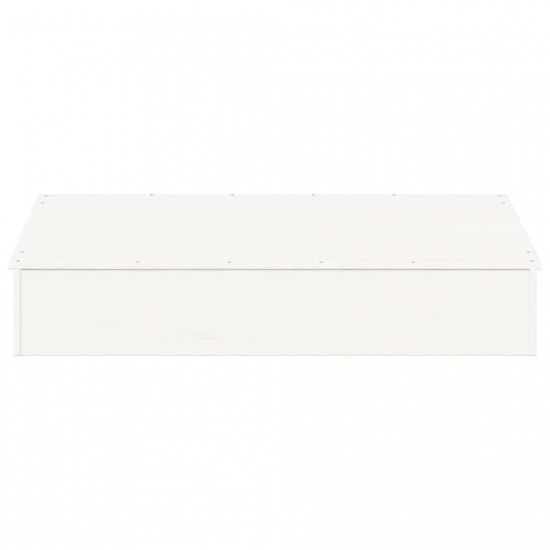 Sandkasten mit Deckel Weiß 111x111x19,5 cm Massivholz Kiefer