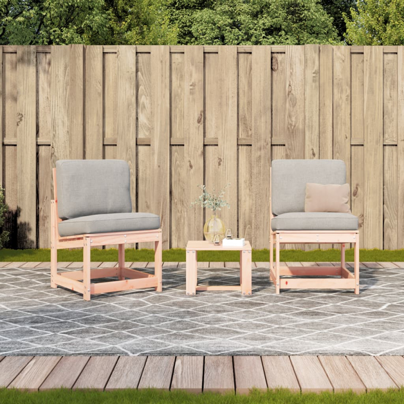 3-tlg. Garten-Lounge-Set Massivholz Douglasie