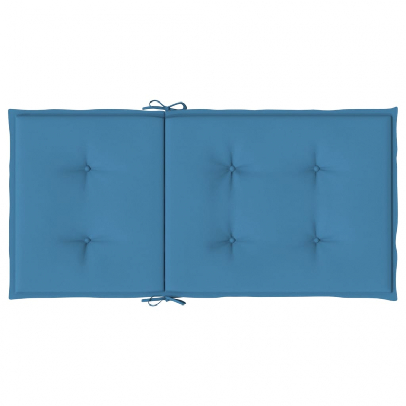 Niedriglehner-Auflagen 6 Stk. Melange Blau 100x50x4 cm Stoff