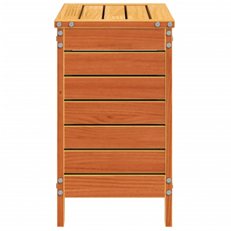 Gartenhocker Wachsbraun 62x31,5x52 cm Massivholz Kiefer