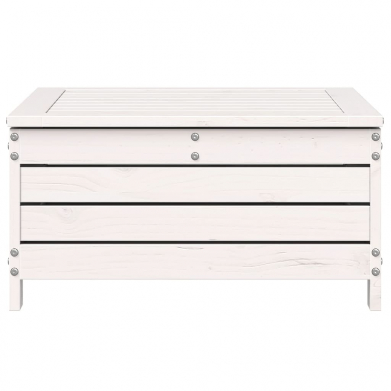 Gartenhocker Weiß 62x63,5x32 cm Massivholz Kiefer