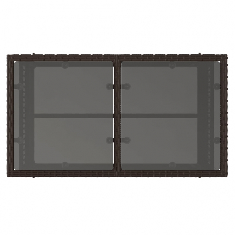 4-tlg. Garten-Sofagarnitur mit Kissen Braun Poly Rattan Glas